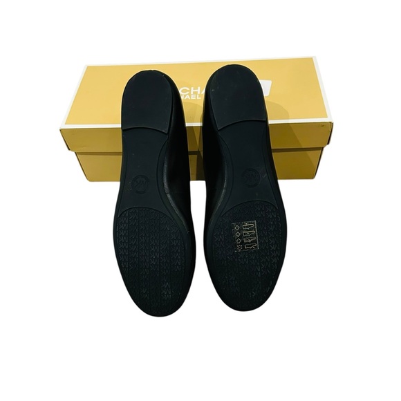 Michael Kors Mandy Flat Patent Leather Black 8.5M MK Logo Ballet Shoe - Picture 3 of 9
